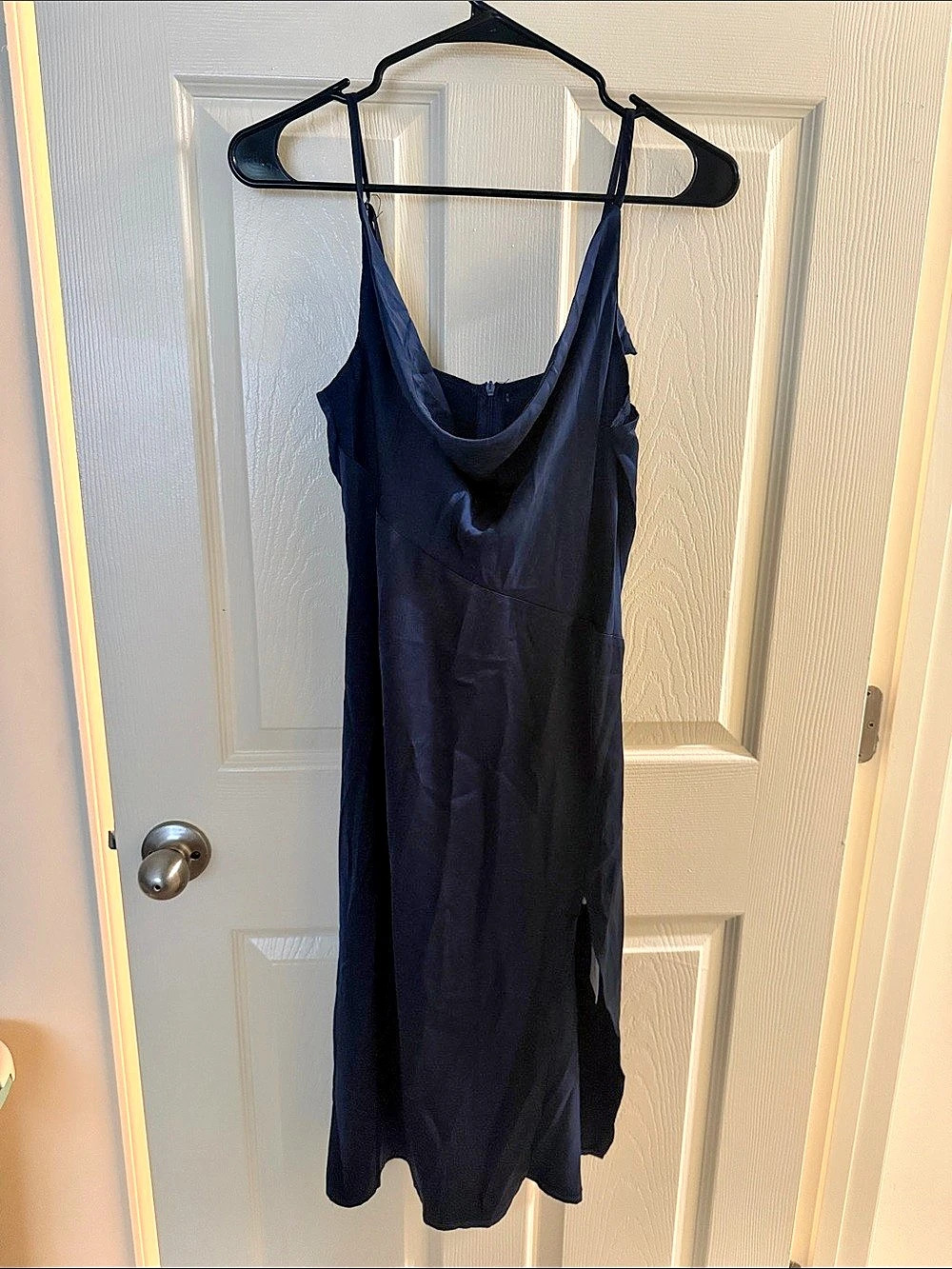 D&M Cowl Neck Midi Dress in Blue Size Small NWT